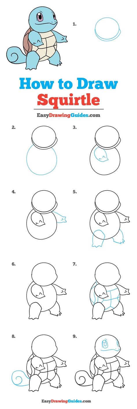 How To Draw Squirtle Pokémon Really Easy Drawing Tutorial Easy