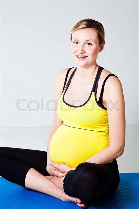 Pregnant Woman Relaxing Stock Image Colourbox