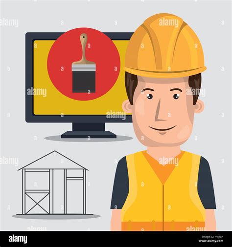 Avatar Construction Worker Stock Vector Image And Art Alamy