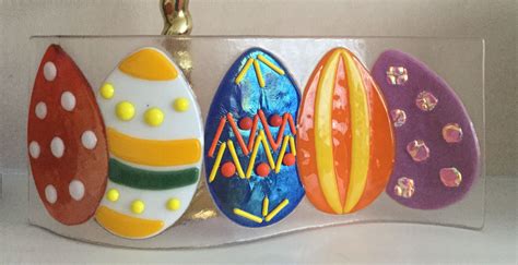 Fused Glass Easter Eggs Fused Glass Artwork Fused Glass Plates