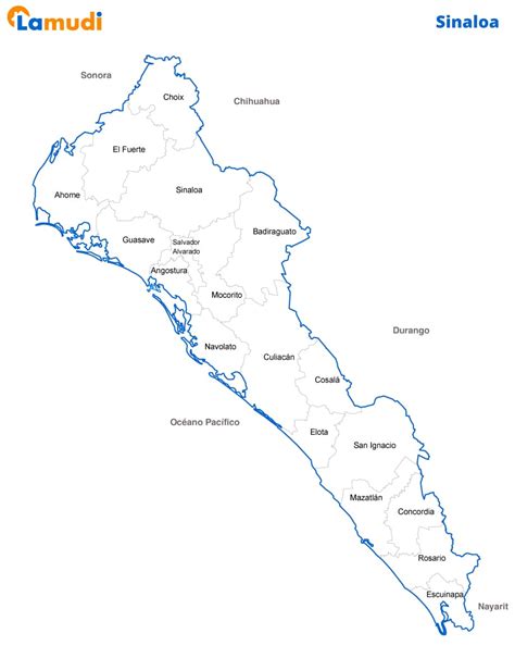 Mapa De Sinaloa Con Municipios Y Su División Territorial Lamudi