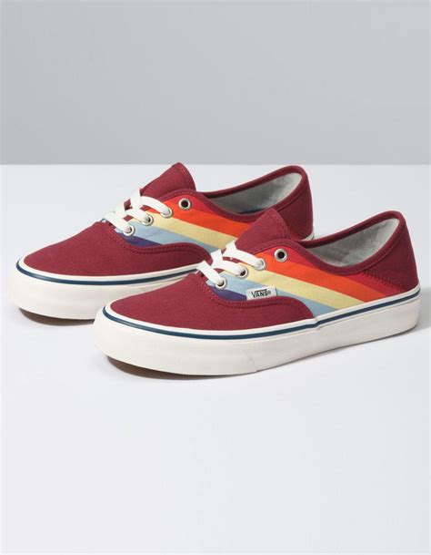 Vans Canvas Rad Rainbow Authentic Sf Biking Red And Marshmallow Womens