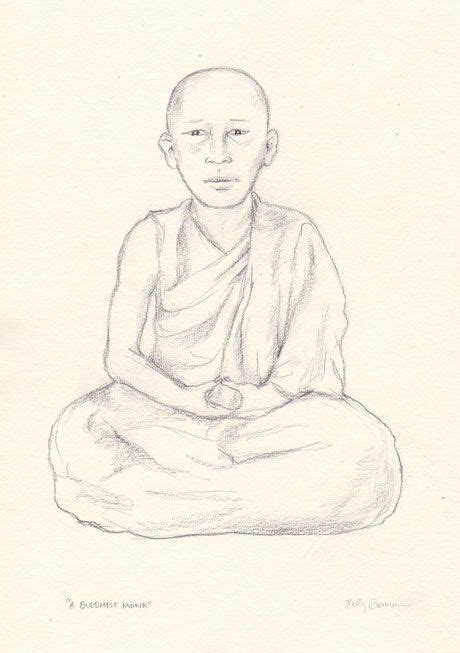 A Buddhist Monk Original Pencil Drawing Spiritual Art Drawings