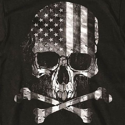 American Flag Skull Tee Skull And Crossbones Skull Tee Skull