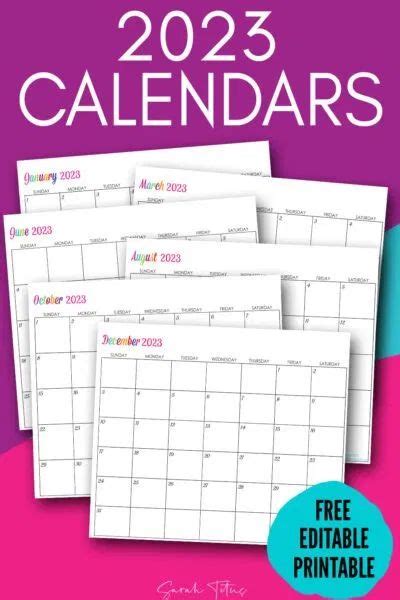 Custom Editable 2023 Free Printable Calendars Free Printable Calendar