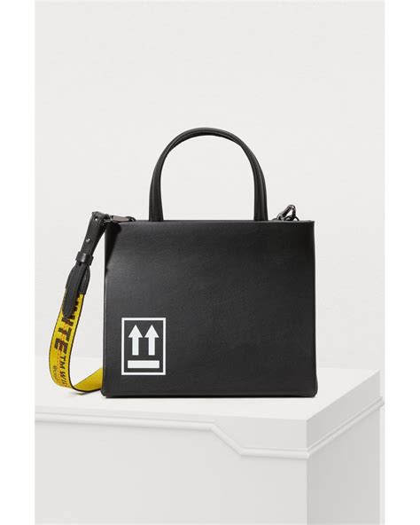 Off White C O Virgil Abloh Small Box Tote Bag In Black Lyst