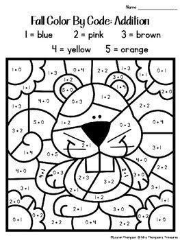 fall coloring pages color  code st grade   thompsons treasures