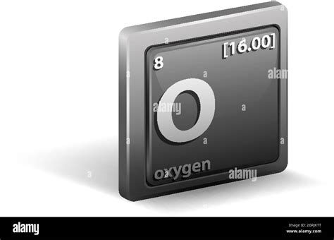 Elemento Químico De Oxígeno Símbolo Químico Con Número Atómico Y Masa