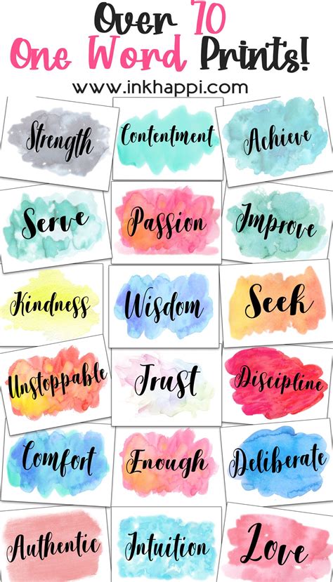 One Word Ideas And Over 70 One Word Motivational Prints Inkhappi