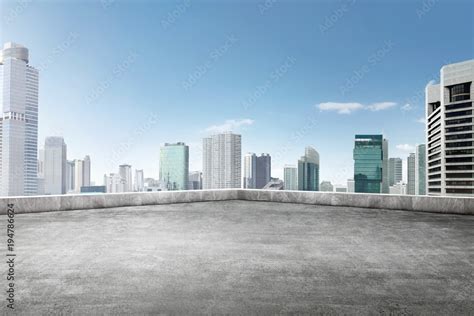 The Roof Of Building With Skyscrapers View Stock Photo Adobe Stock