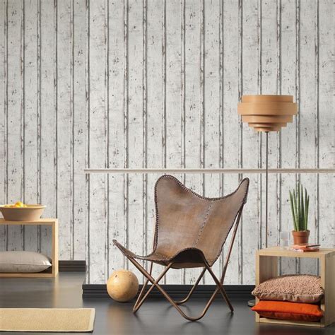 Wooden Effect Wallpaper Distressed Panels Logs Planks Rustic Ebay