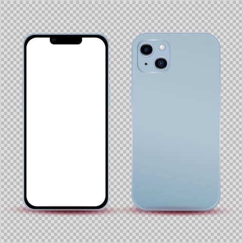 Premium Vector Realistic Mockup Without Background Blue Mobile Phone