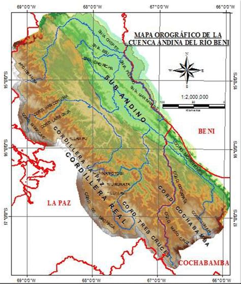 Mapa Orográfico De La Cuenca Andina Del Rio Beni Fuente Alejo 2017
