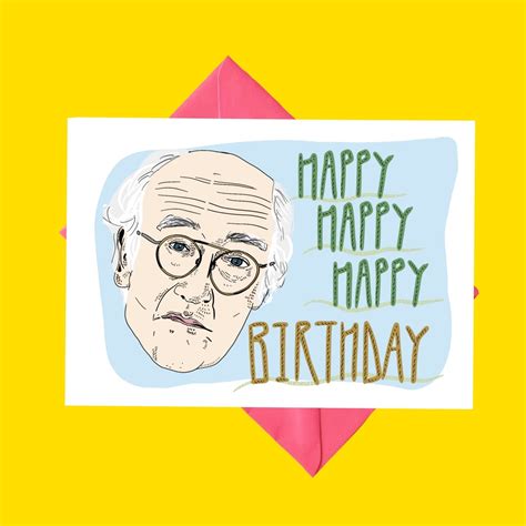 Larry David Birthday Card Etsy Uk