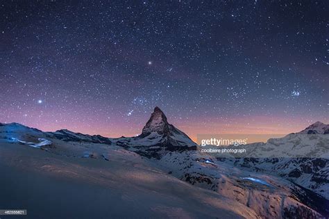 Night Winter Landscape Of Matterhorn Stock Photo Getty Images