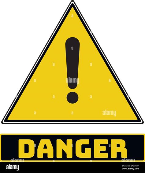 Black And Yellow Triangle Hazard Warning And Attention Road Sign With