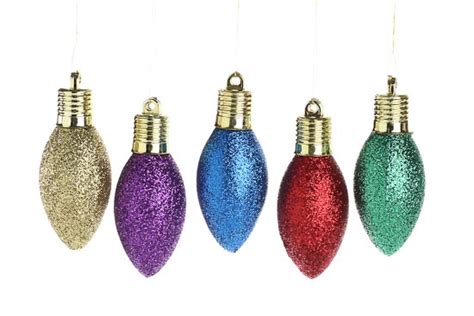Assorted Glitter Light Bulb Ornaments Christmas Ornaments Christmas