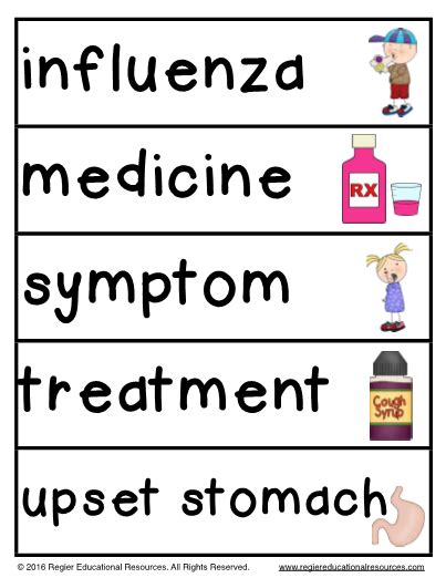 Listen to the video to hear the correct pronunciation—in american. Illness and Disease Word Wall Cards and Word List