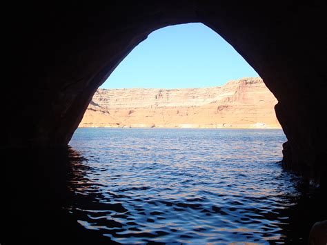 A Cave We Drove Into Lake Powell Lake Powell Airplane View Oh The