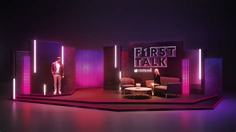 First Talk Tv Studio For Sberbank Concepts On Behance Tv Set Design