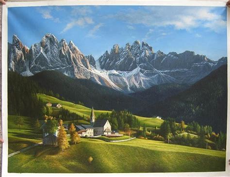 Showing artists painting landscapes in oil. China Oil Painting - Landscape - China painting, paintings