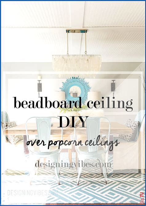 Cover a popcorn ceiling with a coffered ceiling. How to Cover Popcorn Ceiling with Beadboard Planks DIY ...