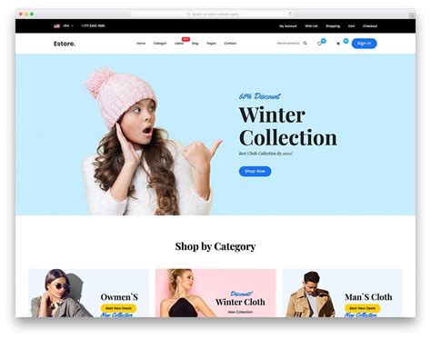 Single Page Ecommerce Website Template Free