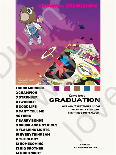 Kanye West Graduation Album Cover Downloadable Print Etsy