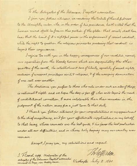 The Letter Of President Thomas