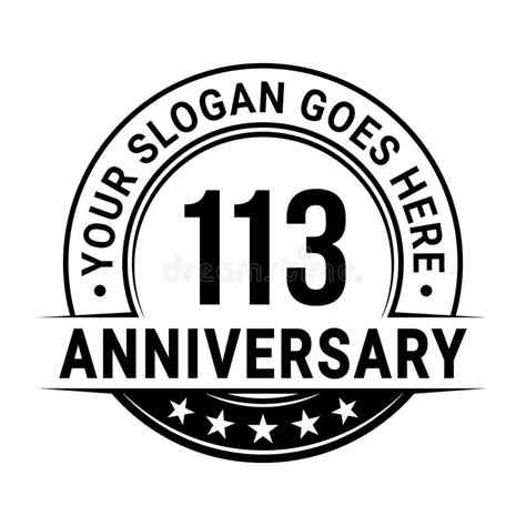 113 Years Anniversary 113th Anniversary Logo Design Template Vector