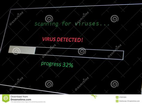 Scan For Virus Virus Detected Stock Image Image Of Hackers