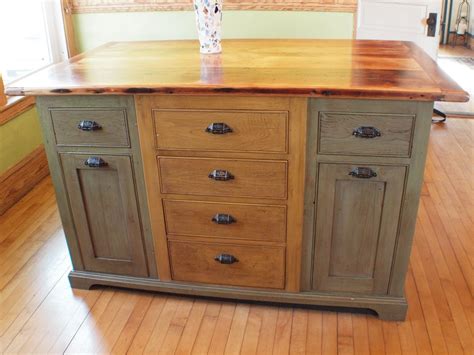 Hand Crafted Rustic Kitchen Island With Wood Top By Rustique Llc