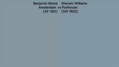 Benjamin Moore Amsterdam AF 550 Vs Sherwin Williams Poolhouse SW