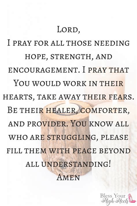 Prayer For All Those Needing Hope In The Lord As They Struggle Prayer