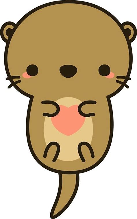 Cute Otter Sticker By Peppermintpopuk Cute Animal Drawings Kawaii