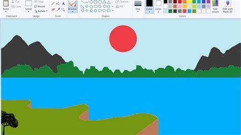 River Drawing By Ms Paint Ms Paint Drawing Scg Word Drawings