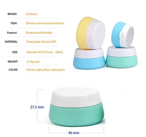 Jascherry 3pcs Silicone Cosmetic Containers Cream Jar With Sealed Lids