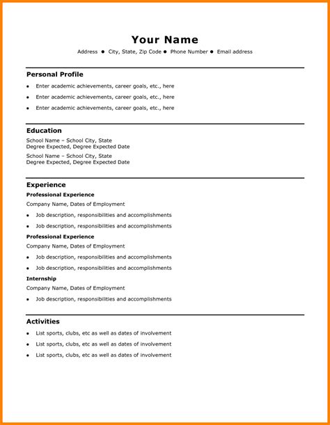 Simple Resume Format Download In Ms Word Resumekraft Riset