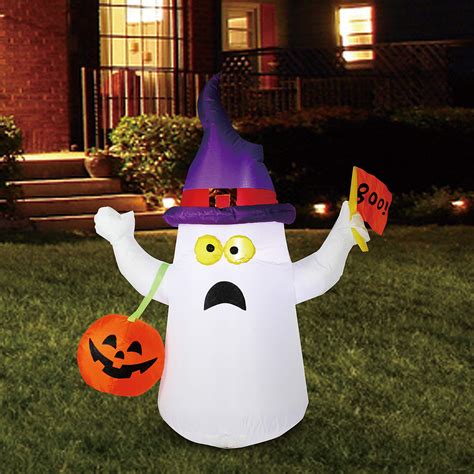 Joiedomi Halloween 5 Ft Inflatable Ghost With Boo Flag With Build In