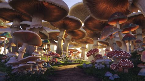 Artstation Mushroom Forest Andrei Serghiuta