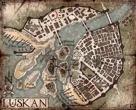 Luskan Map Fantasy City Map Fantasy Map Dnd World Map