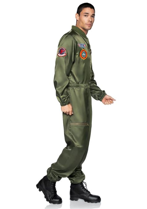 Mens Licensed Top Gun Costume Parachute Flight Suit Leg Avenue