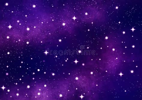 Colorful Space Shot Of Milky Way Galaxy With Stars On A Night Sky