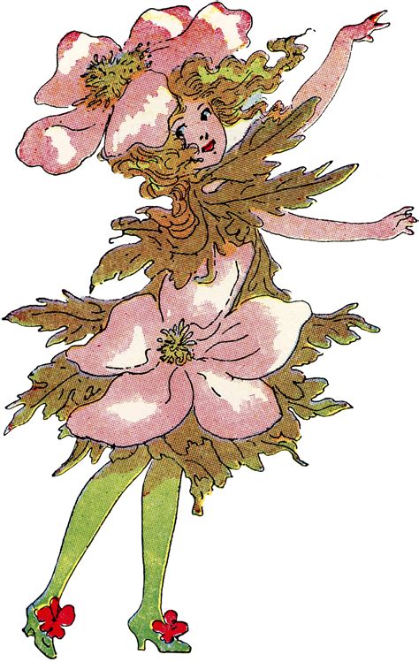 Flower Fairy Wind Flower The Graphics Fairy