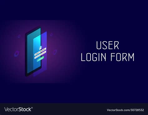 User Login Form On Mobile Phone Screen Banner Vector Image