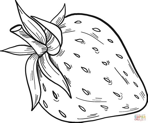 Printable Strawberry Coloring Page