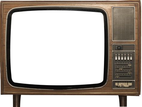 Vintage Television With Cut Out Screen On Isolated Png