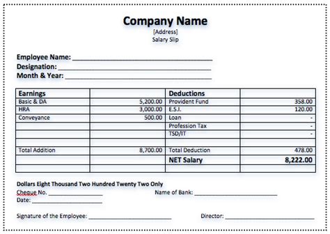 This document has a great scope in professional field. Salary Slip Format - Free Template Downloads