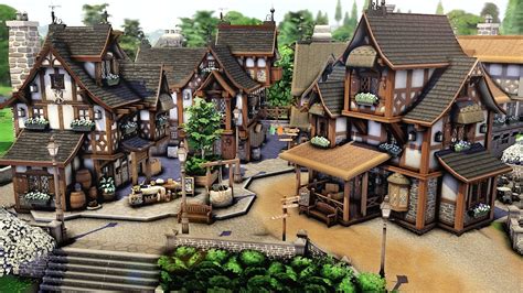 Medieval Village The Sims 4 Speed Build No Cc Youtube
