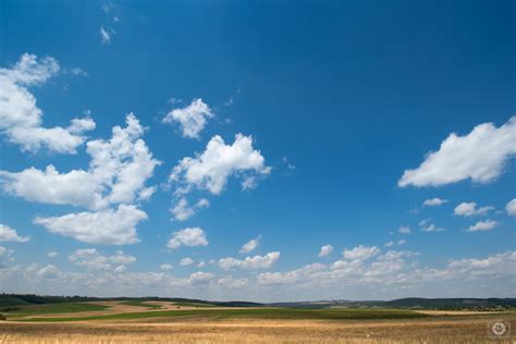 Country Fields And Blue Sky Background Blue Sky Background Landscape